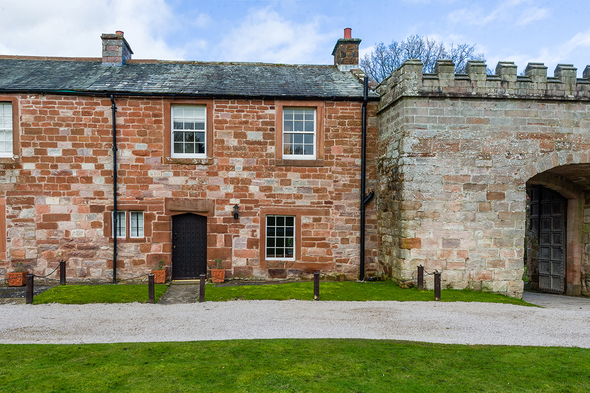 One of the luxury self-contained holiday cottages at Appleby Castle in Cumbria