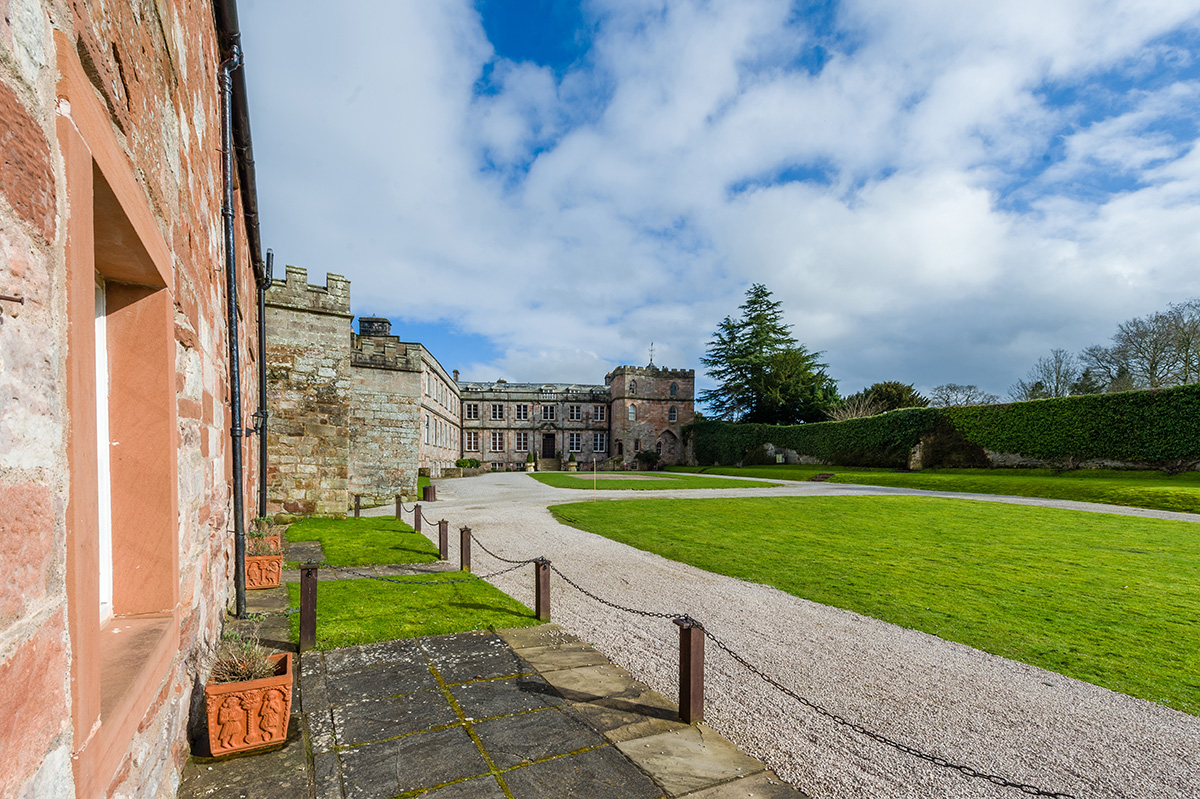 The view of Appleby Castle from one of the luxury self-contained holiday cottages
