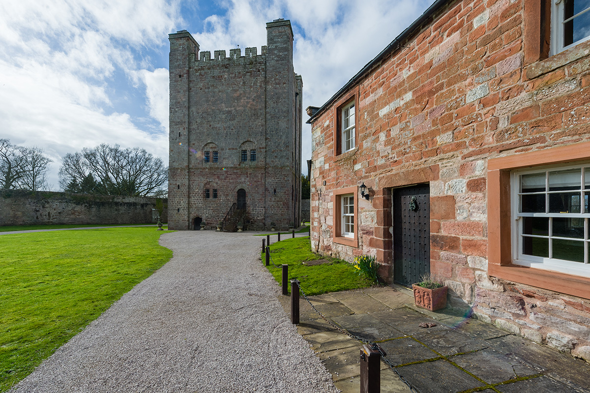 The view of the Norman Keep at Appleby Castle from the holiday cottages